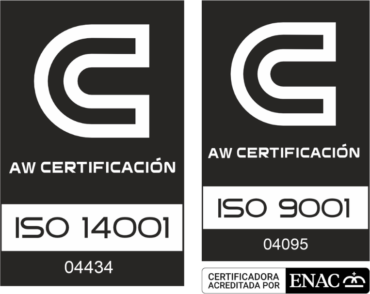 ISO 9001 · ISO 14001 · Marcado CE